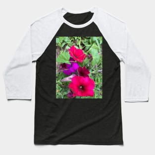 Multicolored Petunias Baseball T-Shirt